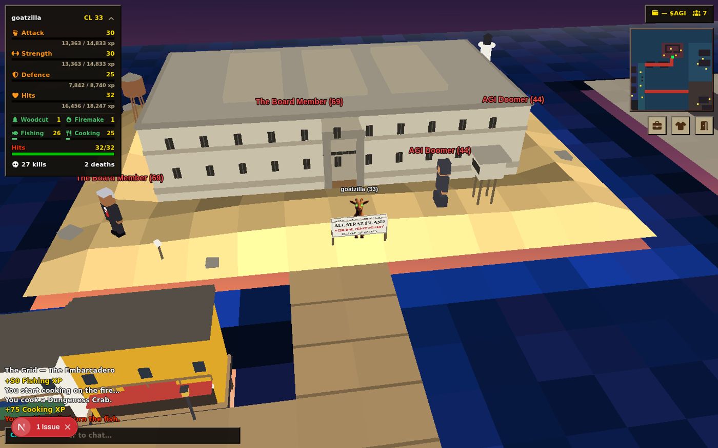 The Alcatraz penitentiary with its lighthouse, water tower and the Federal Penitentiary sign